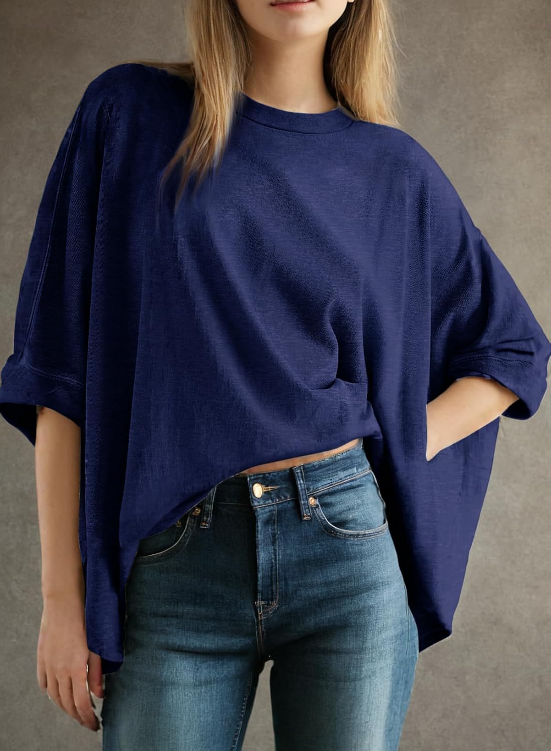 Dokotoo Summer Shirts 2025 Womens Solid T Shirts for Women Loose Oversized Tops Basic Tee