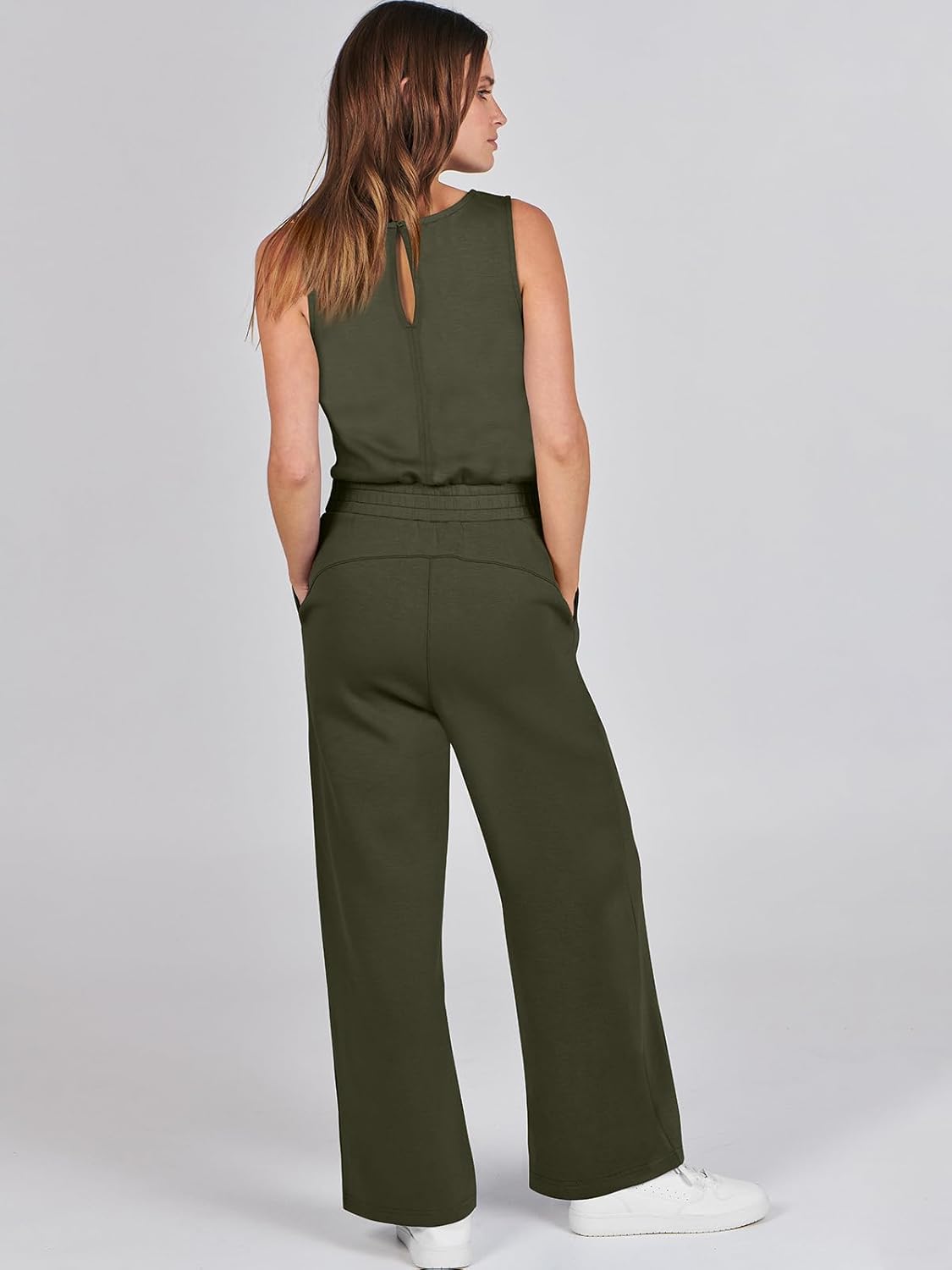 Womens Jumpsuits 2025 Casual Summer Dressy Romper Sleeveless Wide Leg Long Pants Outfits Fashion Travel Clothes