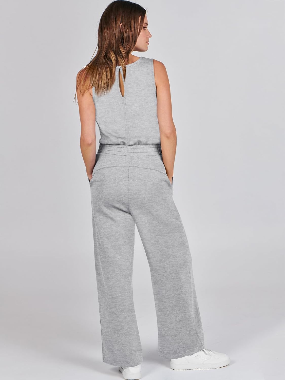 Womens Jumpsuits 2025 Casual Summer Dressy Romper Sleeveless Wide Leg Long Pants Outfits Fashion Travel Clothes