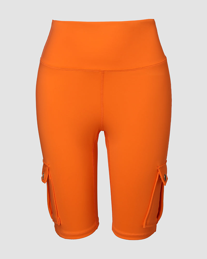 🔥High Waist Butt-Lift Biker Shorts with Pocket Flap 🔥