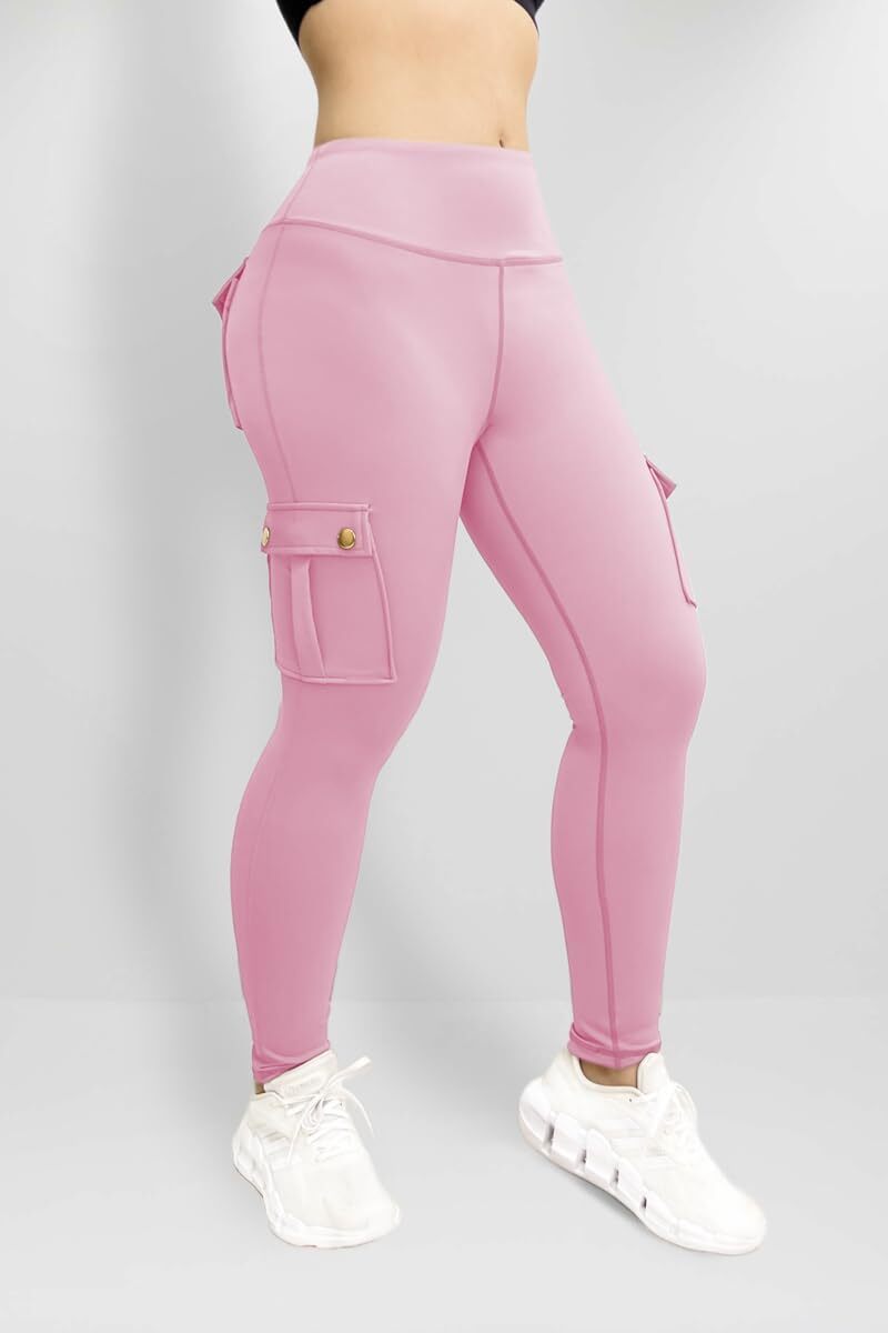 Cargo Leggings with Pockets for Women, Gym Workout Scrunch Butt Lifting Tummy Control High Waisted Womens Yoga Pants