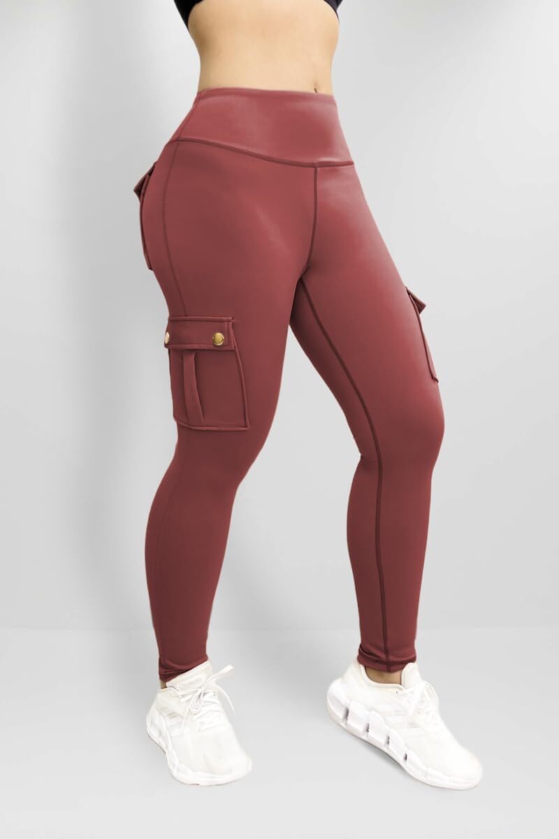 Cargo Leggings with Pockets for Women, Gym Workout Scrunch Butt Lifting Tummy Control High Waisted Womens Yoga Pants