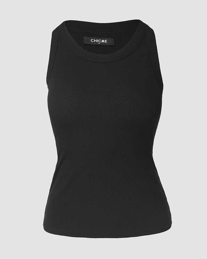 Women Built in Bra Ribbed Tank Tops Sleeveless Casual Tops