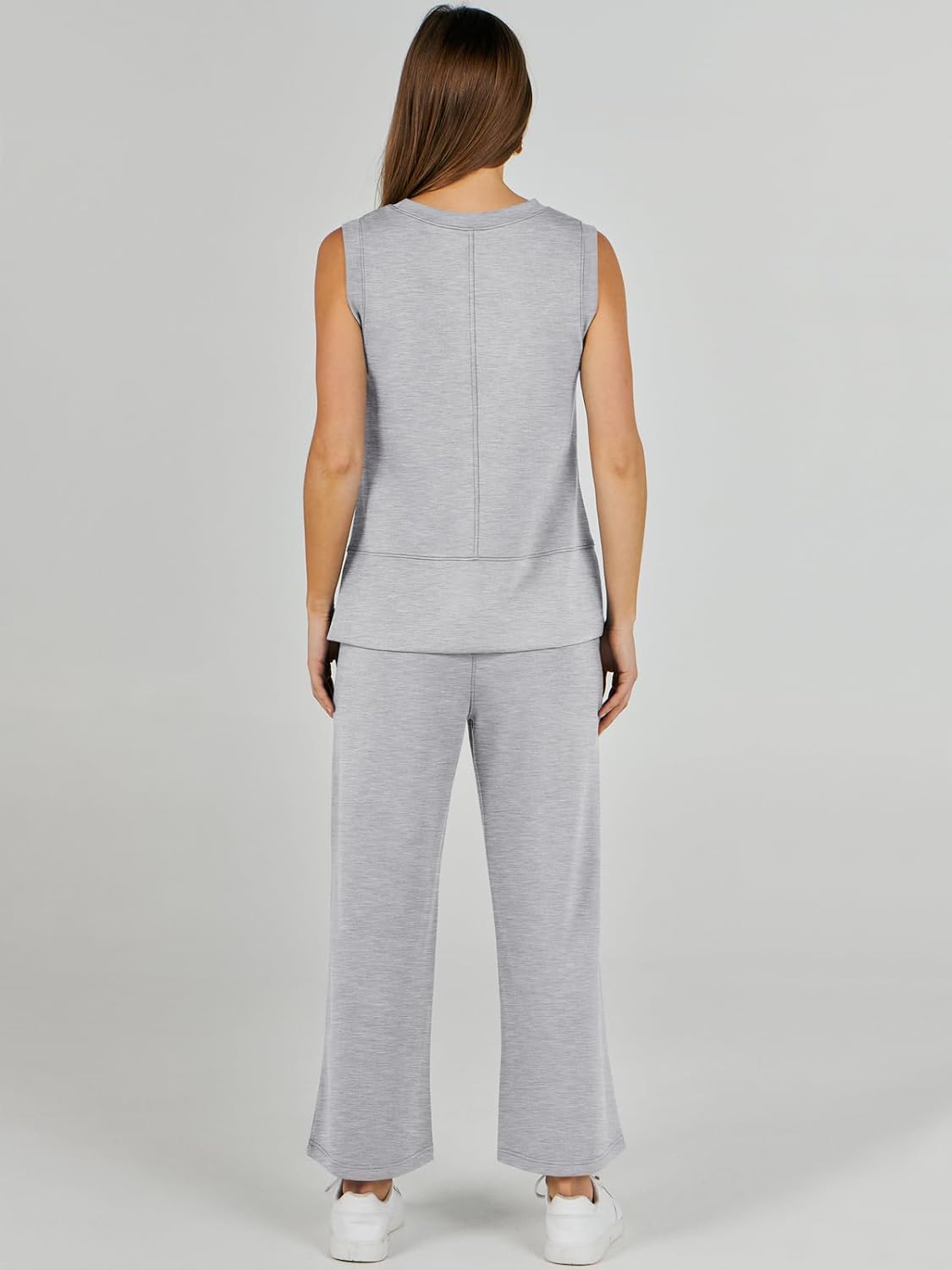 Women's 2 Piece Sets Summer Outfits Sleeveless Wide Leg Tracksuits Casual Sweat Sets Lounge Sweatsuits