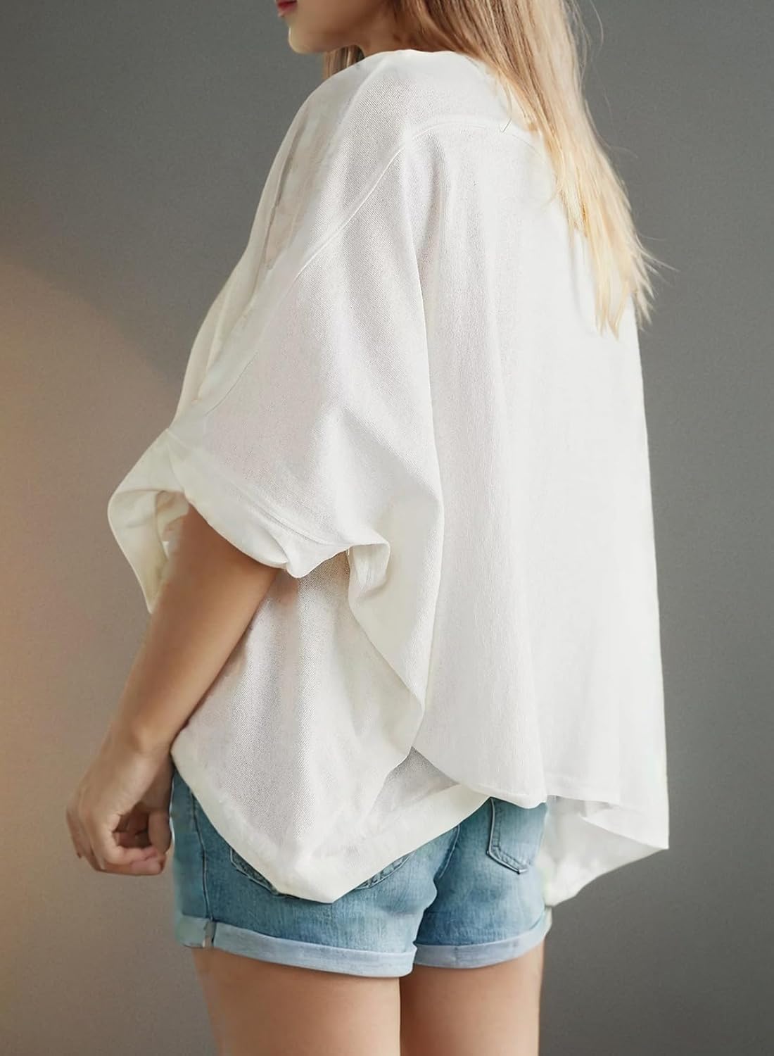 Dokotoo Summer Shirts 2025 Womens Solid T Shirts for Women Loose Oversized Tops Basic Tee