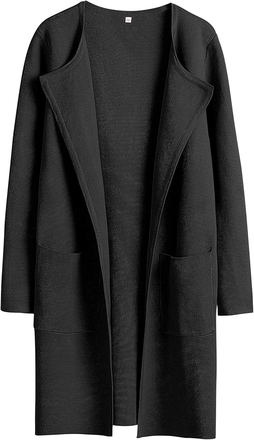 Women's Open Front Knit Lightweight Cardigan Casual Long Coatigan Sweater Lady Jacket Coat 2025 Fall Outerwear
