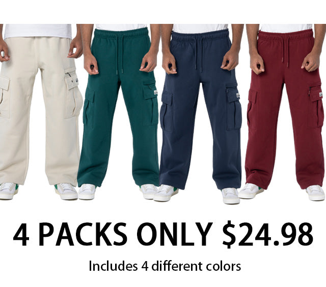 Men's Heavyweight Basic Open Leg Cargo Sweatpant
