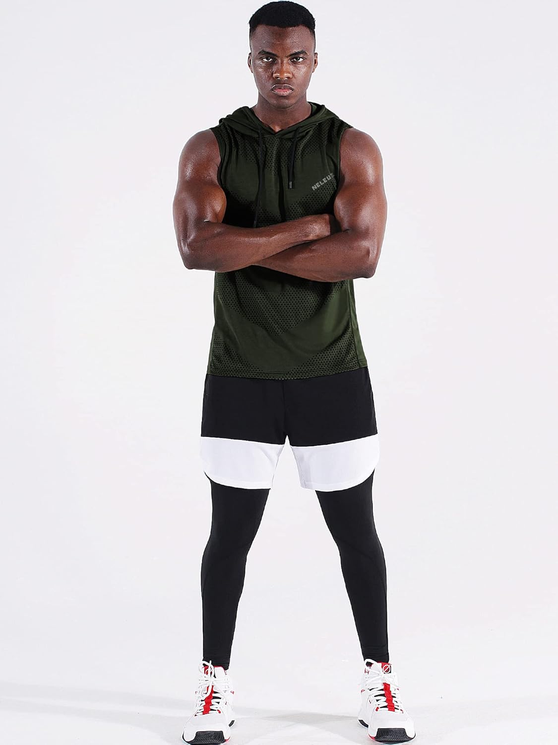 Men's Workout Tank Tops 3 Pack Sleeveless Running Shirts with Hoodie