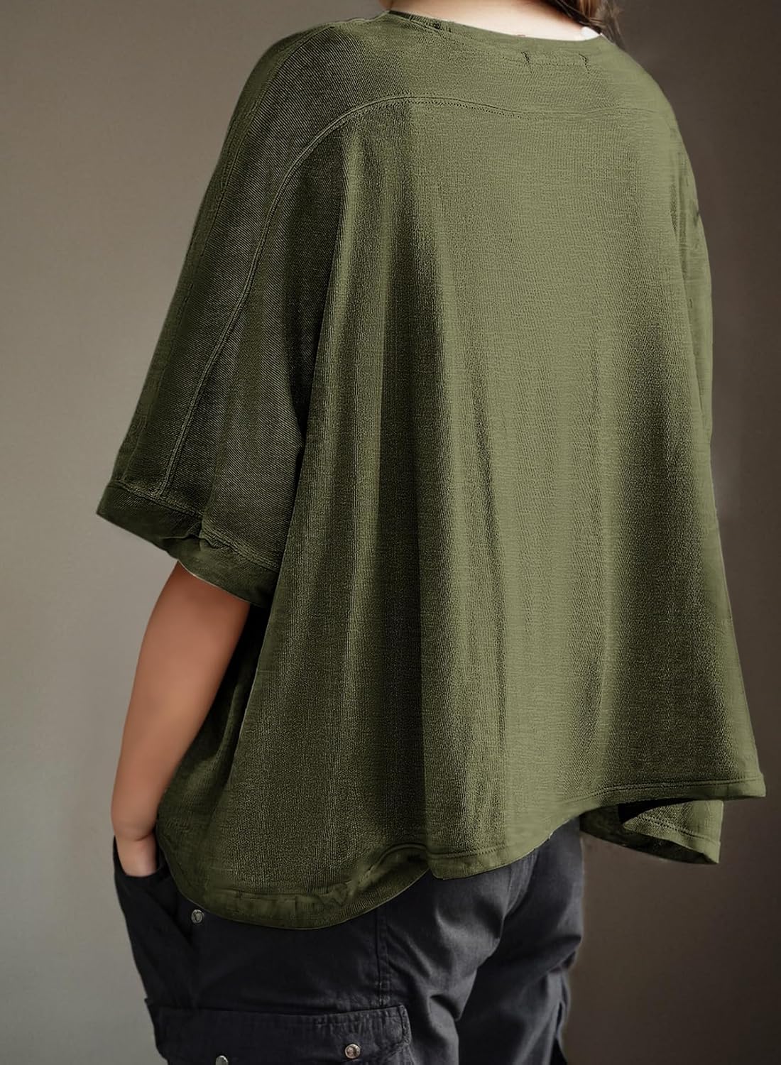 Dokotoo Summer Shirts 2025 Womens Solid T Shirts for Women Loose Oversized Tops Basic Tee