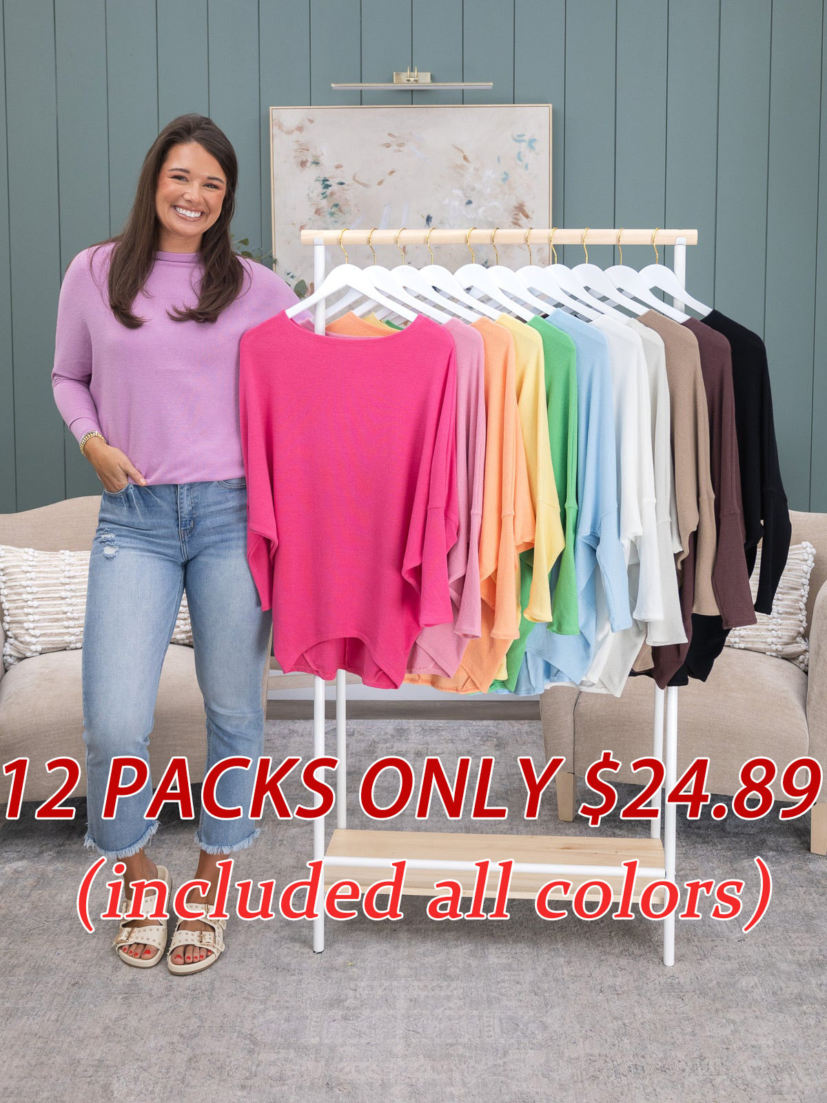 Charlotte Avery "Dreamy Knit" Boatneck Dolman Top | S - 3XL