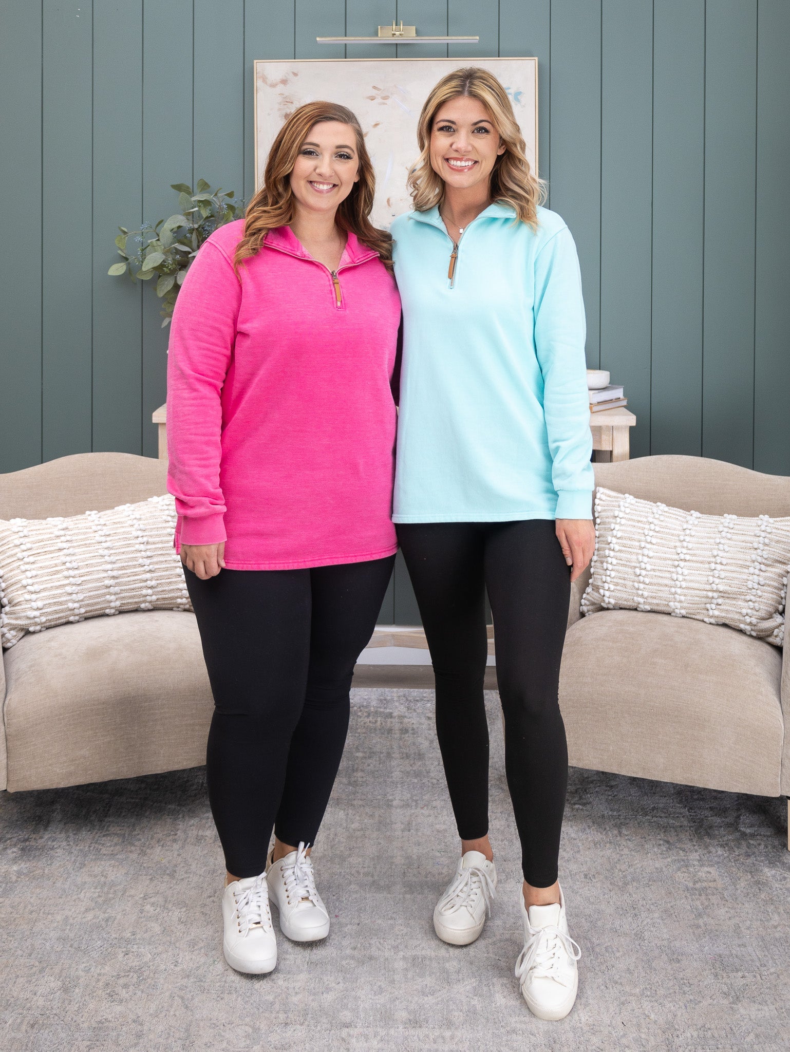 1/4 Zip "Lived - In" Garment Washed Pullover by DD Design | S-5XL