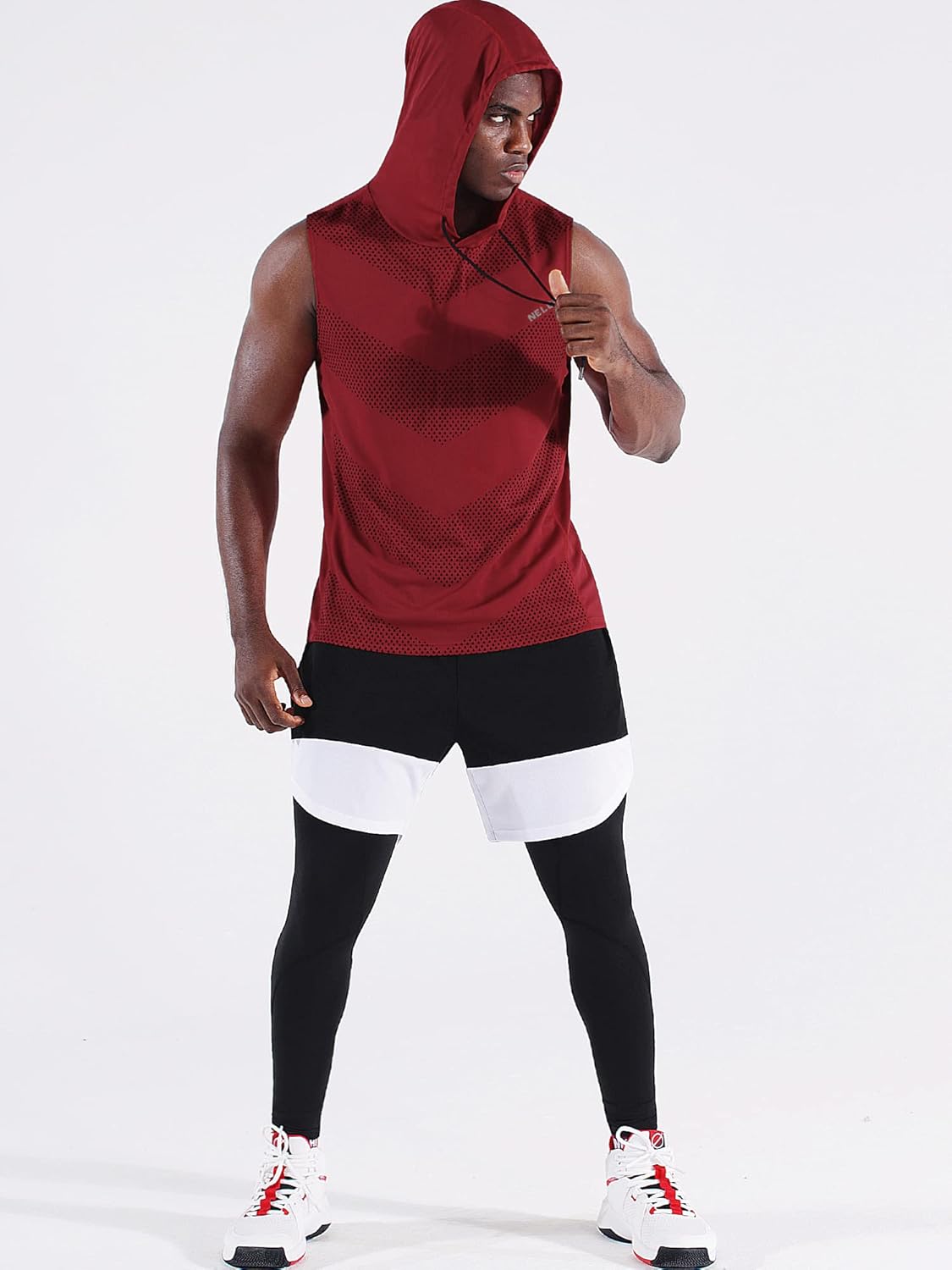 Men's Workout Tank Tops 3 Pack Sleeveless Running Shirts with Hoodie
