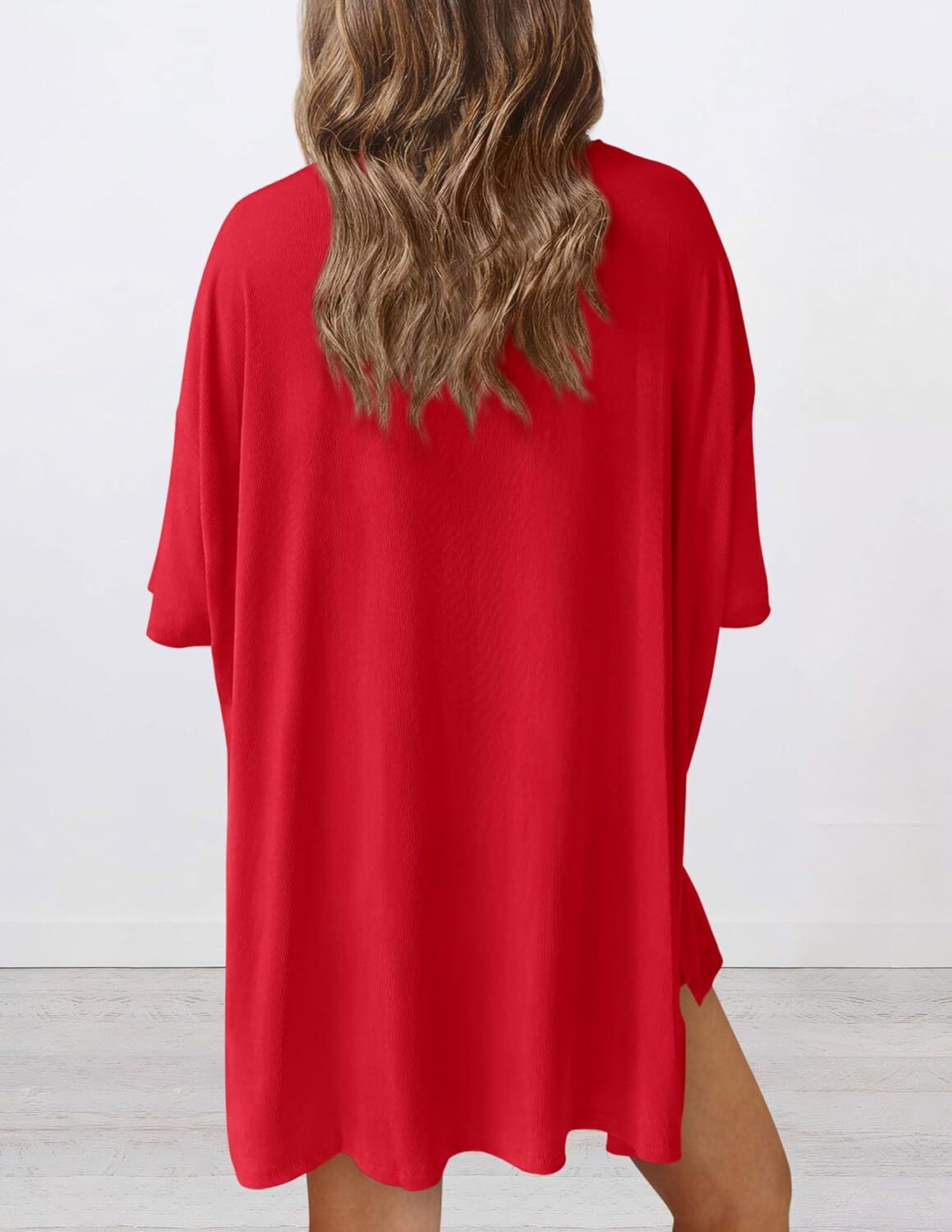 Women's Two Piece Lounge Set Casual Oversized Crewneck Tops and High Waisted Shorts Set