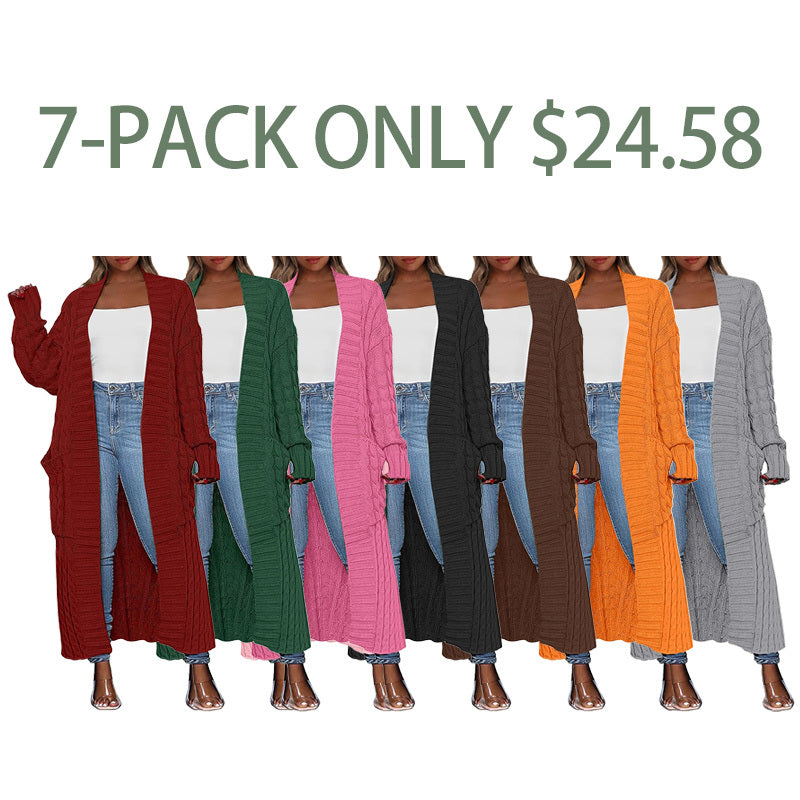 Women's Long Cardigan 2024 Oversized Coat Long Sleeve Open Cardigan Knitted Extra Long Coat Autumn Fashion Jacket Clothes