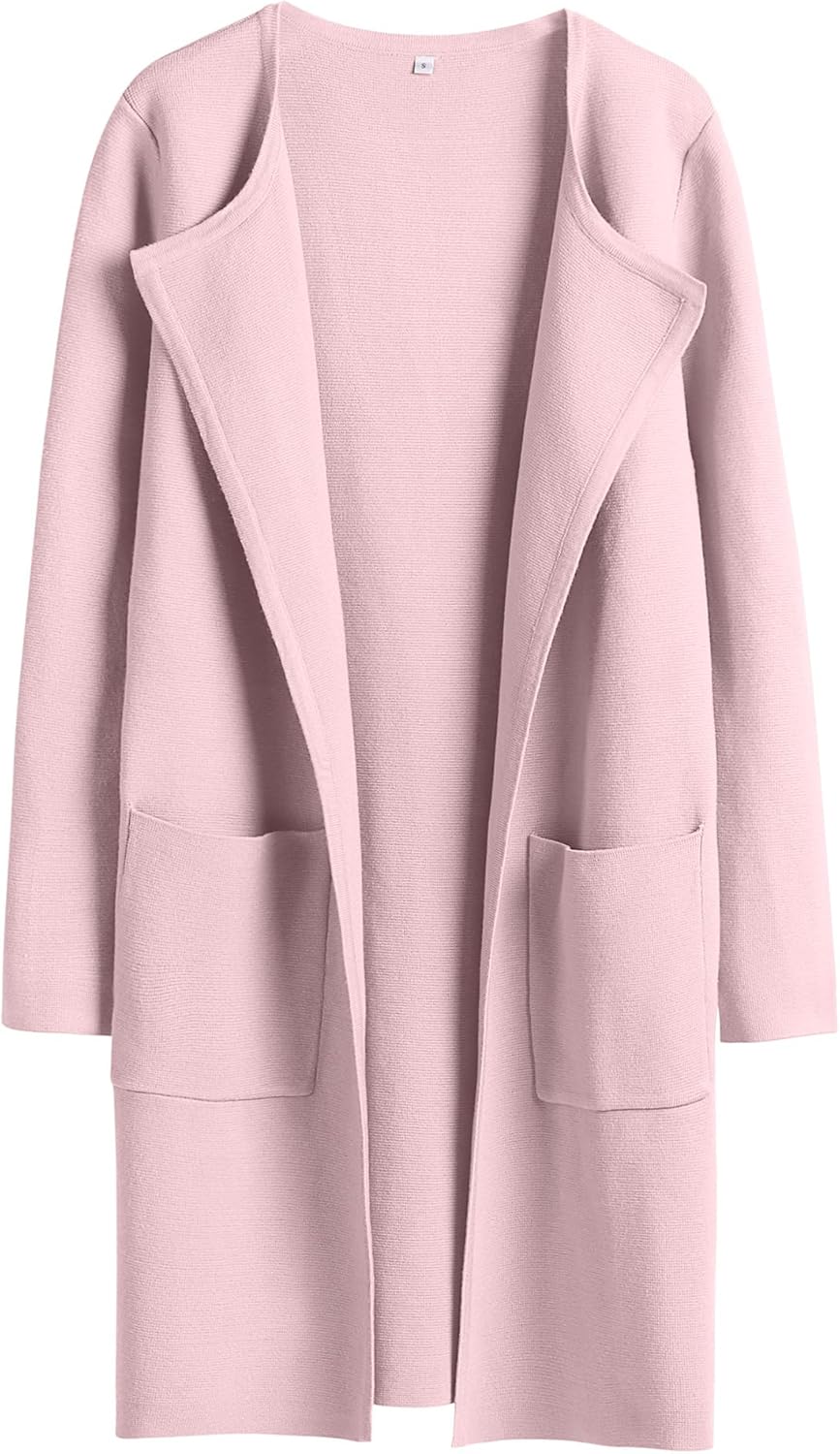 Women's Open Front Knit Lightweight Cardigan Casual Long Coatigan Sweater Lady Jacket Coat 2025 Fall Outerwear