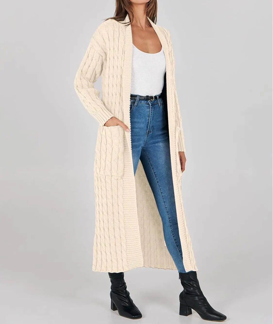 Women's Long Cardigan 2024 Oversized Coat Long Sleeve Open Cardigan Knitted Extra Long Coat Autumn Fashion Jacket Clothes