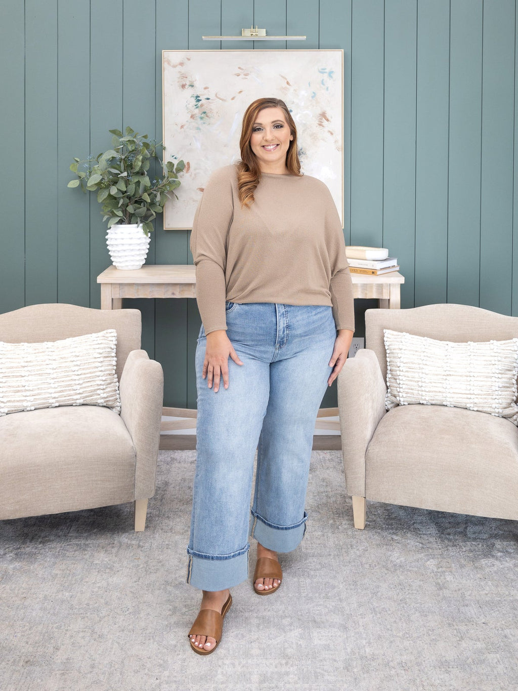 Charlotte Avery "Dreamy Knit" Boatneck Dolman Top | S - 3XL