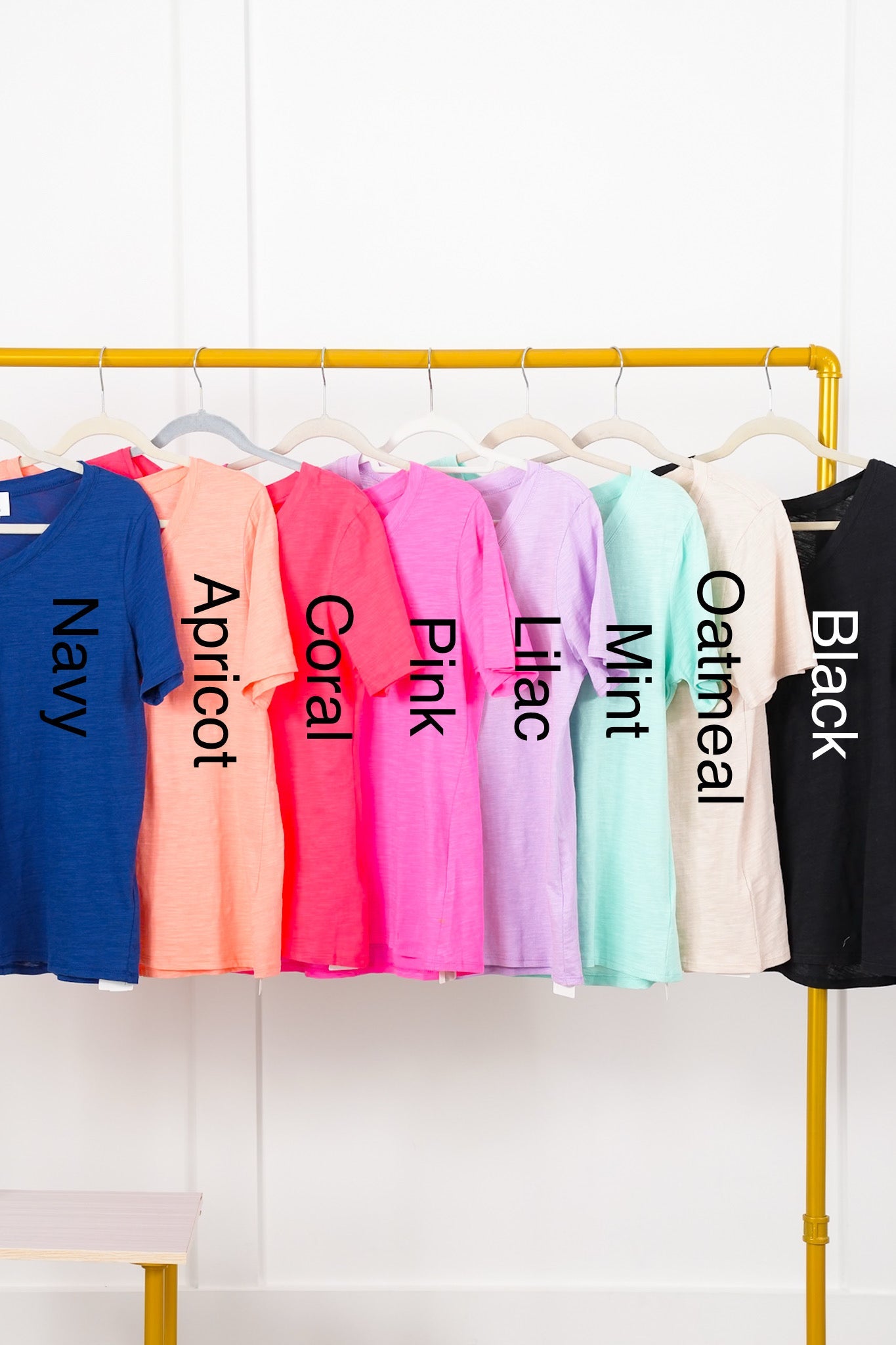 Door Buster! Plus/Reg Basic Cotton Short Sleeve V Neck Top (Multiple Colors)