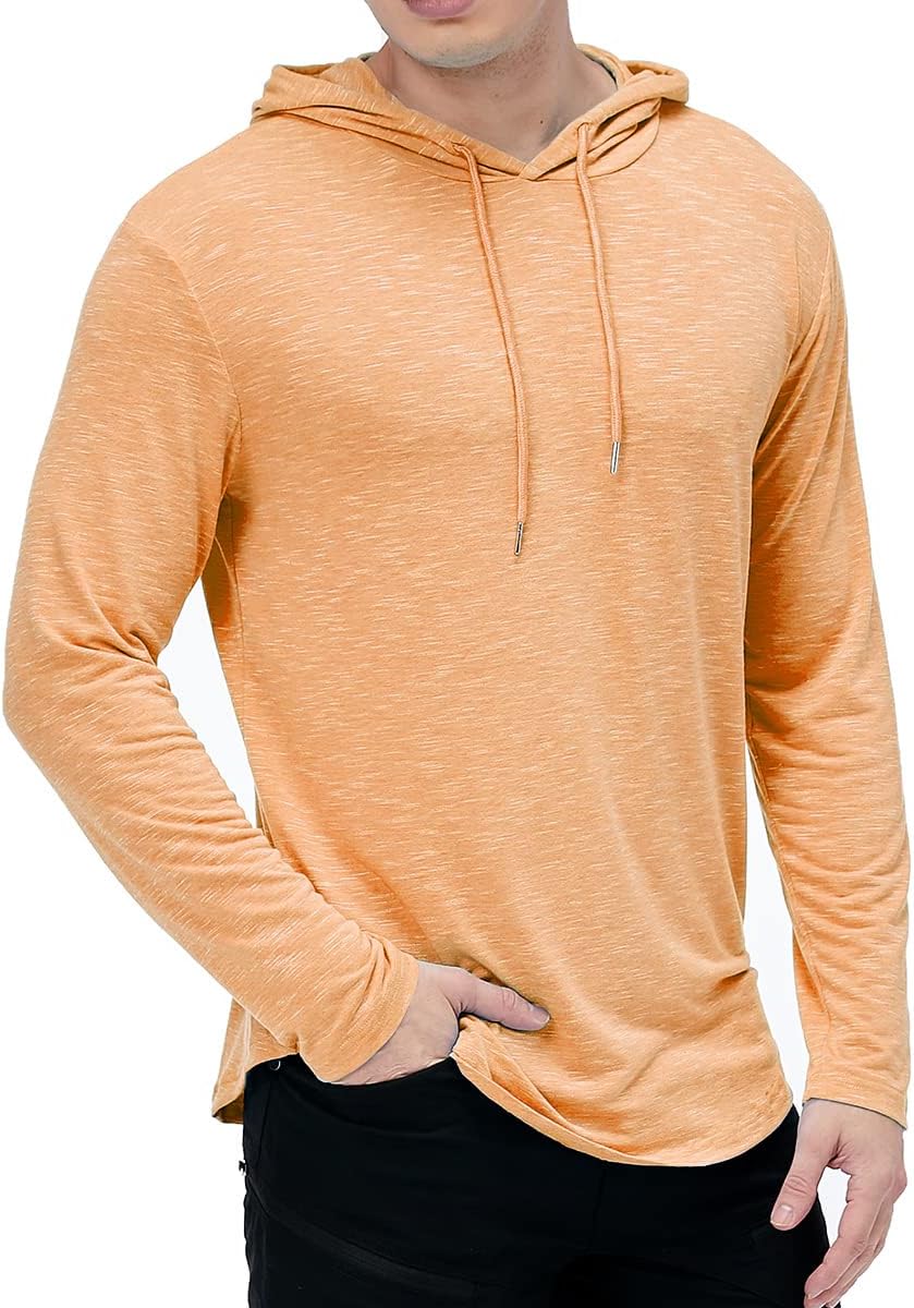 MANSDOUR Men's Athletic Hooded Shirts Long Sleeve Workout Sport Hoodie Casual Running T Shirt Quick Dry Pullover Top