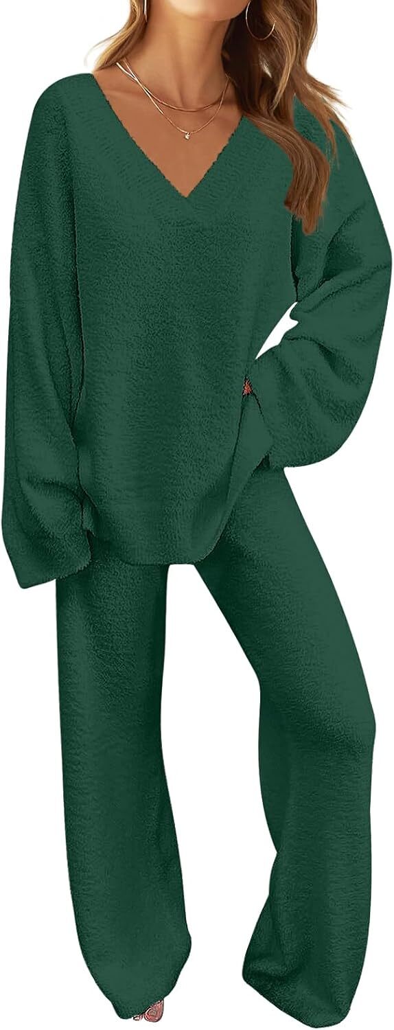 Christmas PromotionWomen's 2 Piece Outfits Fuzzy Fleece Pajama