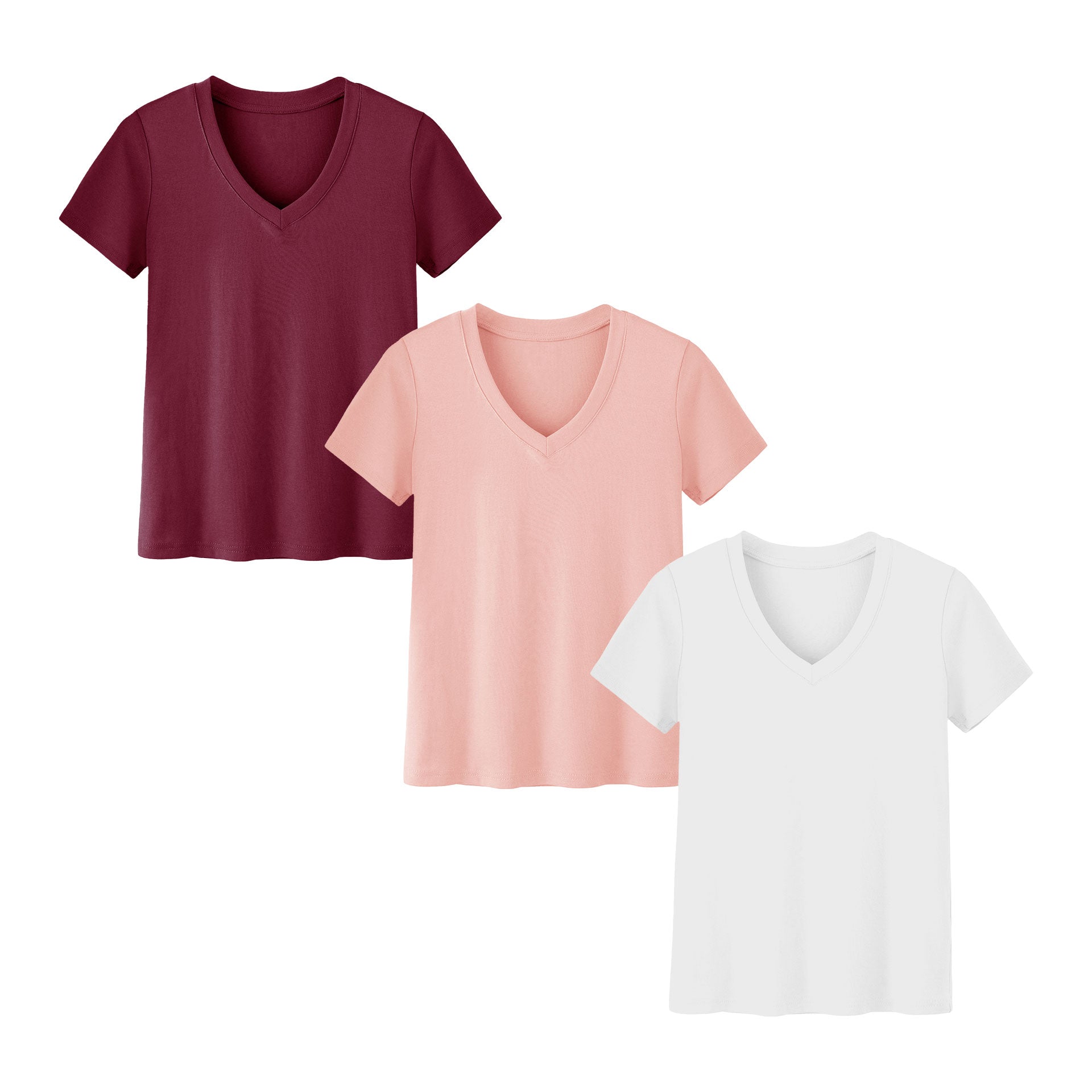 Womens 10 Pack T-Shirts Basic Short Sleeve V Neck Tops - Plus Size Fashion Loose Fit Lightweight Casual Summer Clothes Lady Comfort