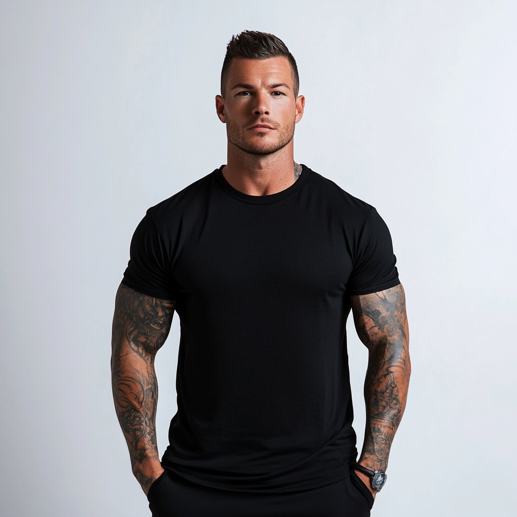 Men's short sleeve crew neck sports T-shirt