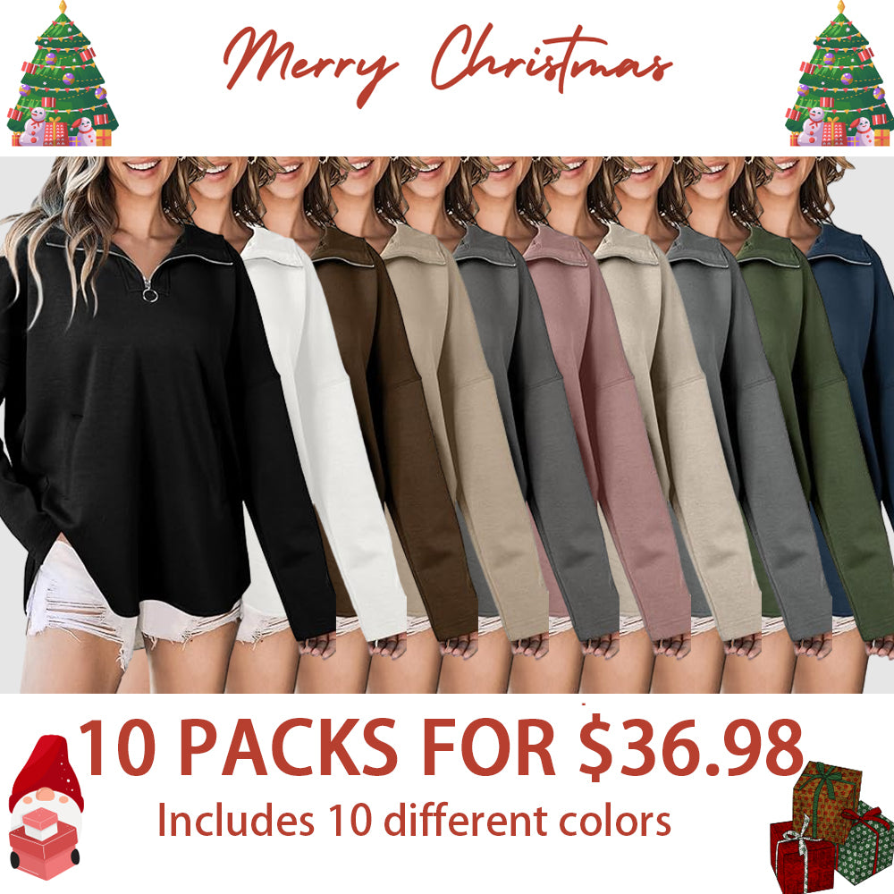 Women's Oversized Hoodies Casual Long Sleeve Half Zipper Pocket Sweatshirt Pullover Tops