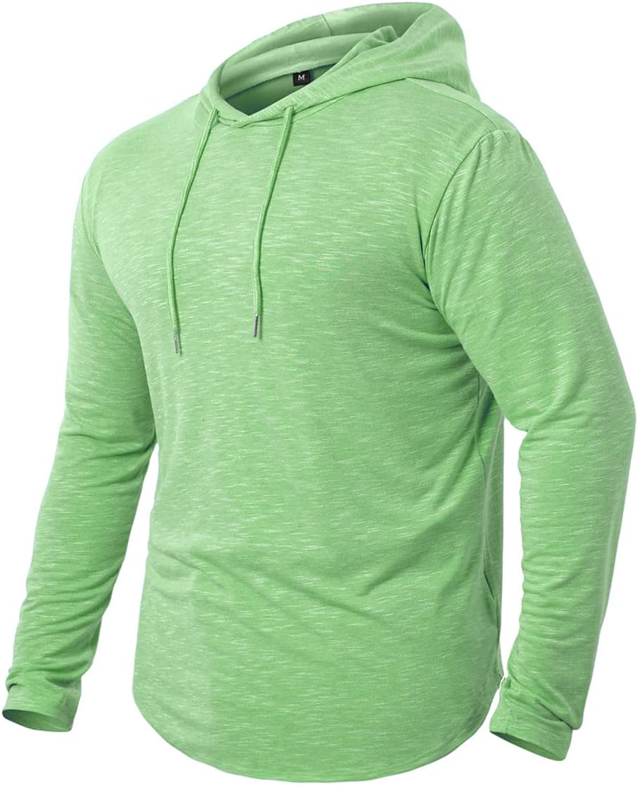 MANSDOUR Men's Athletic Hooded Shirts Long Sleeve Workout Sport Hoodie Casual Running T Shirt Quick Dry Pullover Top