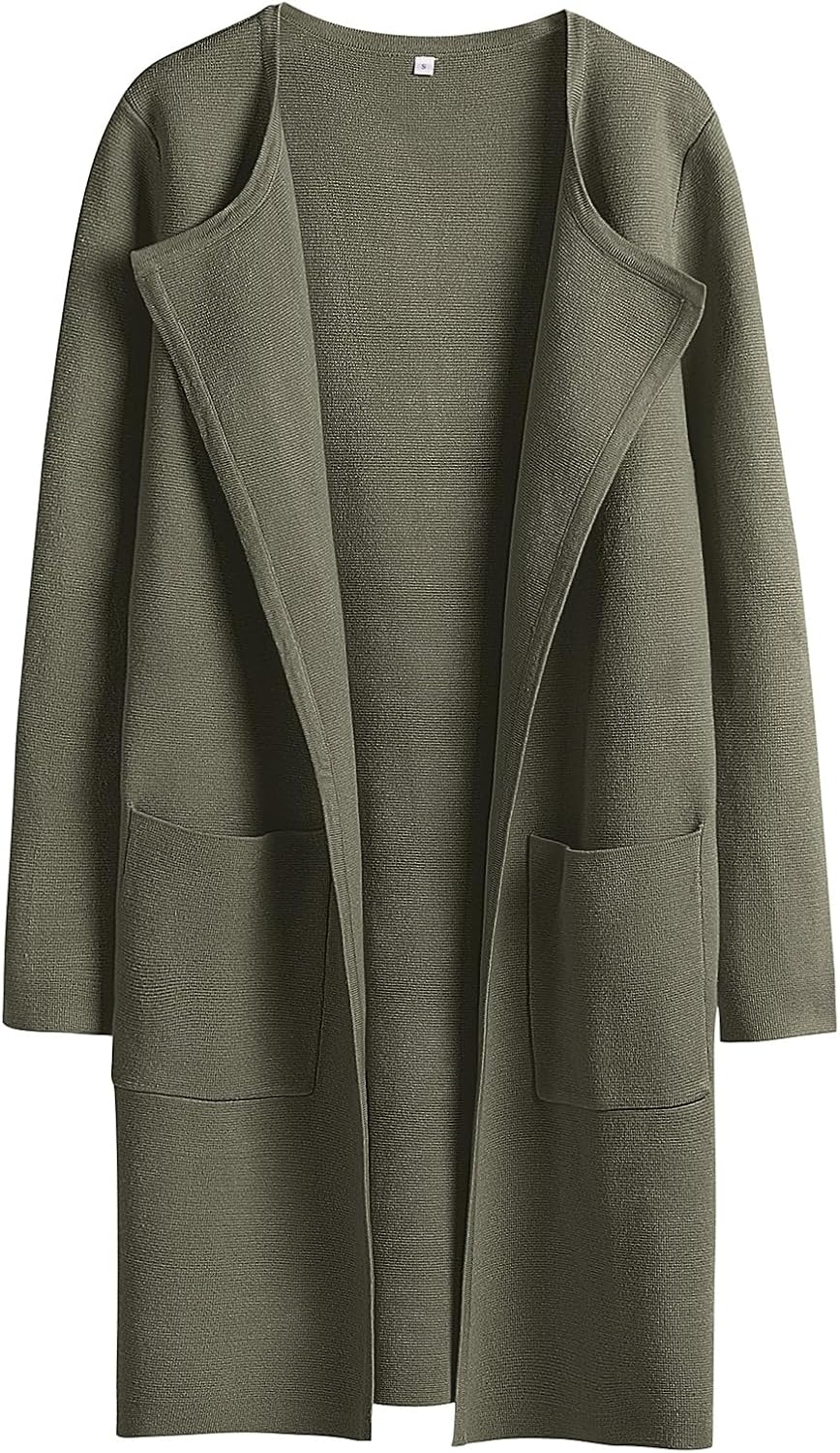 Women's Open Front Knit Lightweight Cardigan Casual Long Coatigan Sweater Lady Jacket Coat 2025 Fall Outerwear