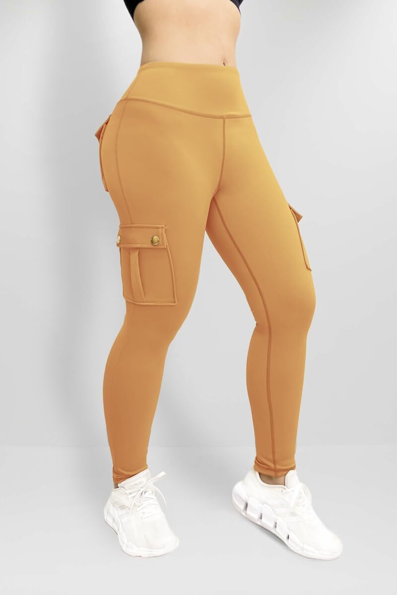 Cargo Leggings with Pockets for Women, Gym Workout Scrunch Butt Lifting Tummy Control High Waisted Womens Yoga Pants