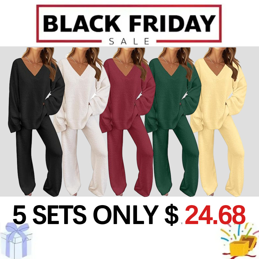 Christmas PromotionWomen's 2 Piece Outfits Fuzzy Fleece Pajama