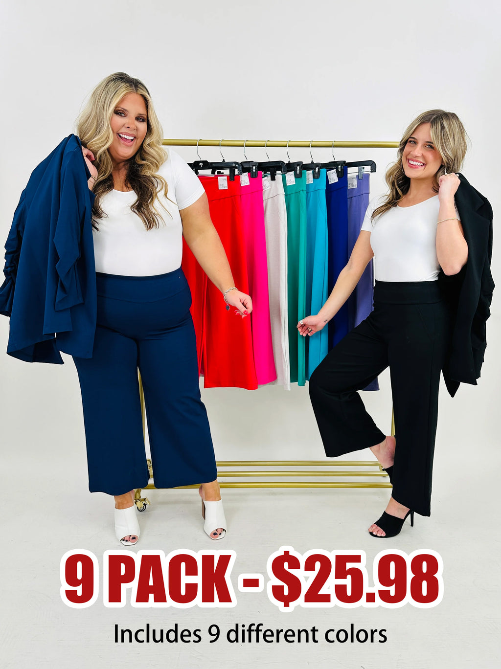Wide Leg Boss Lady Magic Pants-Multiple Colors!