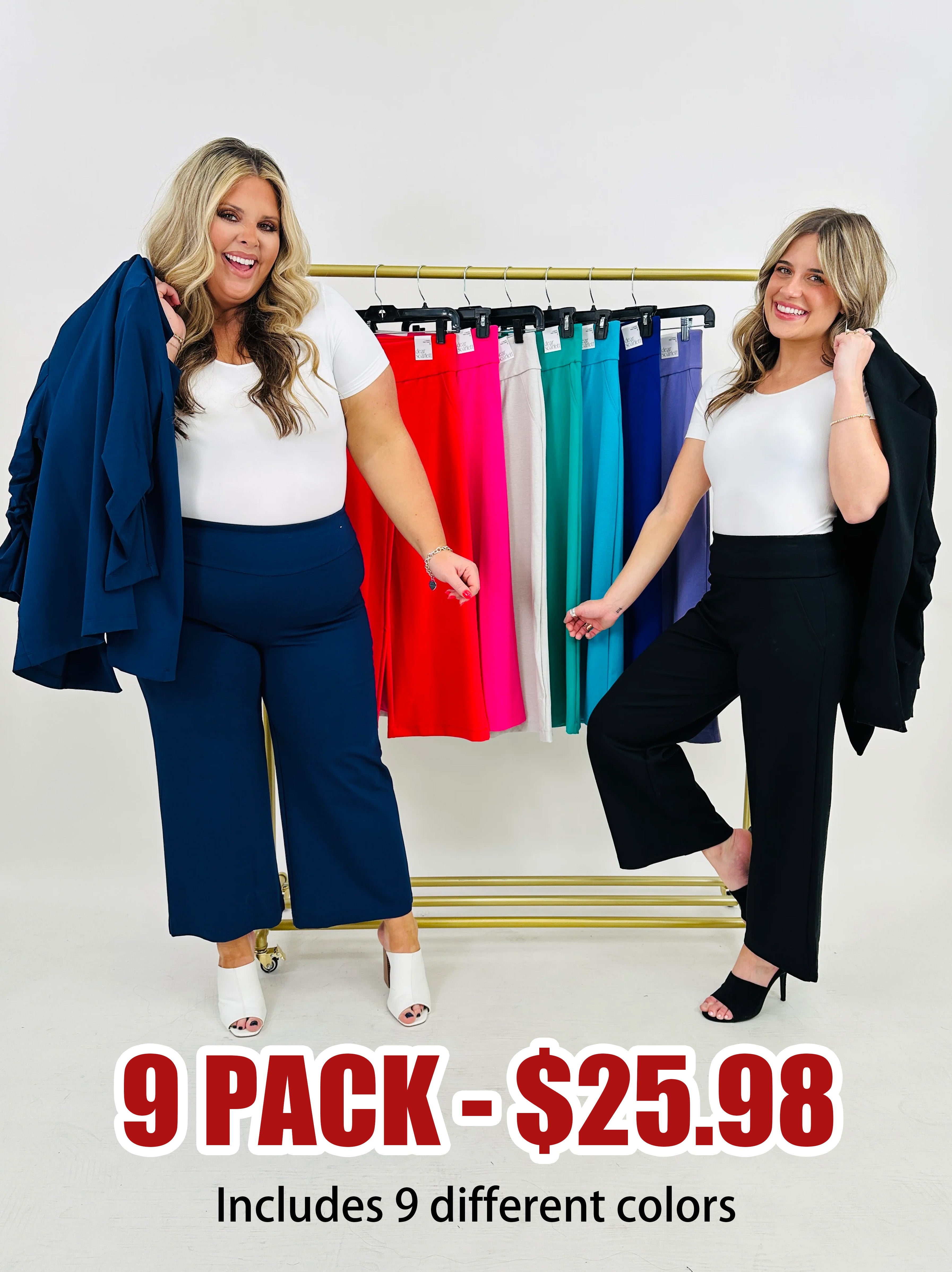 Wide Leg Boss Lady Magic Pants-Multiple Colors!
