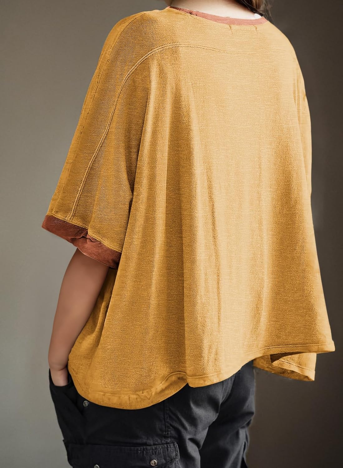 Dokotoo Summer Shirts 2025 Womens Solid T Shirts for Women Loose Oversized Tops Basic Tee