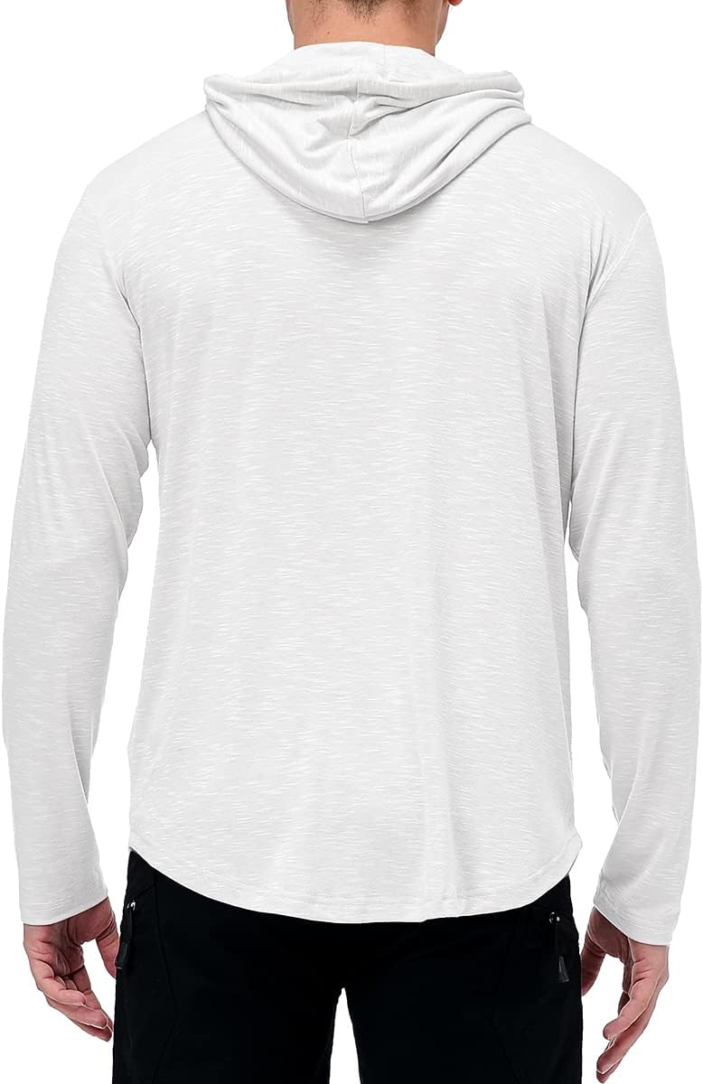 MANSDOUR Men's Athletic Hooded Shirts Long Sleeve Workout Sport Hoodie Casual Running T Shirt Quick Dry Pullover Top