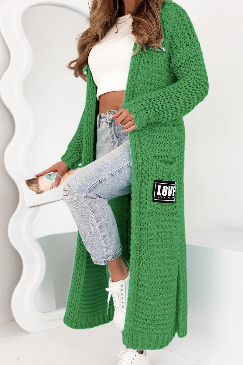 Women's Knitted Casual Long Cardigan