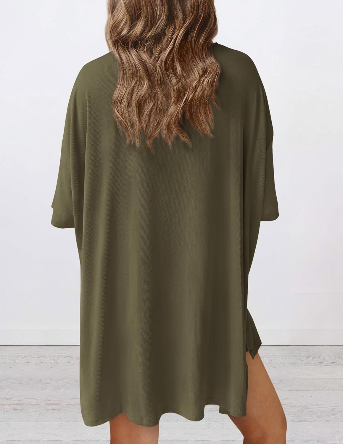 Women's Two Piece Lounge Set Casual Oversized Crewneck Tops and High Waisted Shorts Set